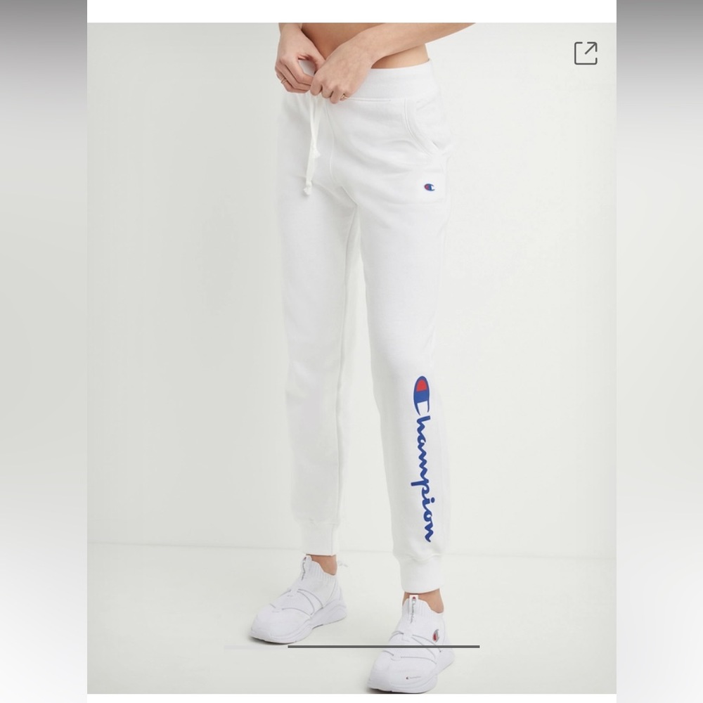 Champion powerblend fleece joggers in white